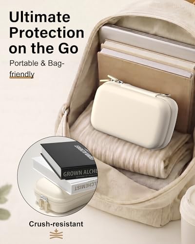 Image of ProCase Label Maker Case Compatible with Nelko P21, Phomemo D30 Label Printer, Compact Portable Bag for SUPVAN E10 /ORGSTA S001 Sticker Printer, Storage for Label Tape&Accessories (Case Only) -Beige