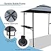 COBANA Grill Gazebo 8’x 5’ Outdoor Patio Backyard BBQ Grill Shelter Double Tiered Soft Canopy Top with Steel Frame and Bar Counters, Gray