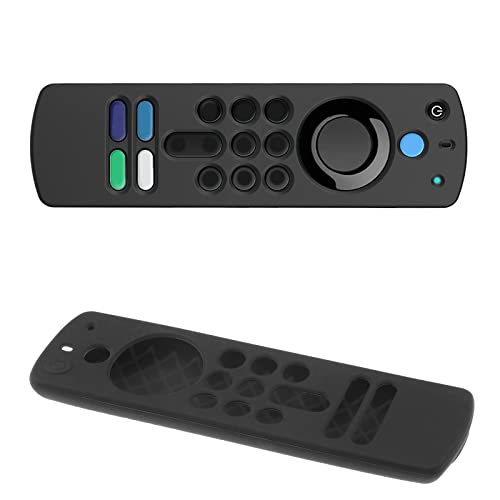 YINETTECH Remote Control Protective Case with Hand Strap Compatible with Alexa Voice Remote 2021 (3rd Gen) / Fire TV Stick 4K 2021 Silicone Case Black - Image 2