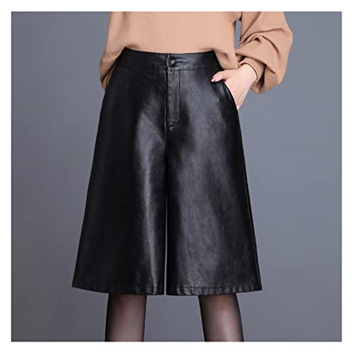 Shorts en cuir PU longs hauts de gamme au fini mat pour femme raffinée