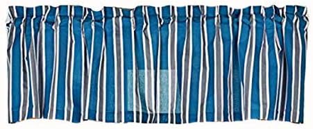 Blue Striped Sports Patch Valance 16" x 84"