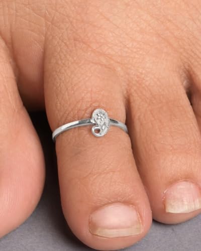 Image of Clara 925 Sterling Silver Size Adjustable Toe Rings Pair Gift for Women