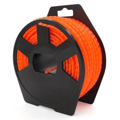 Zeqeey Twist Square Trimmer Cord 0.12 Heavy Duty Grass Nylon Strimmer String Line Diameter 3.0mm x 32m 105ft