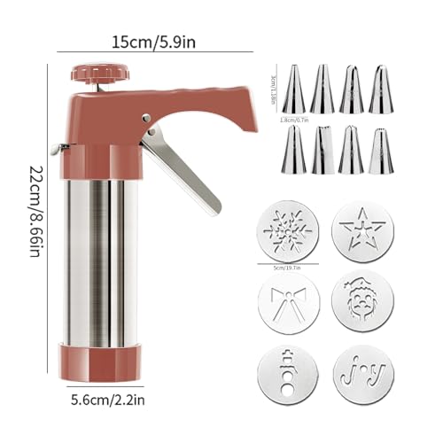 Cookie Press Set con sello manual robusto para moldes de galletas perfectas 7