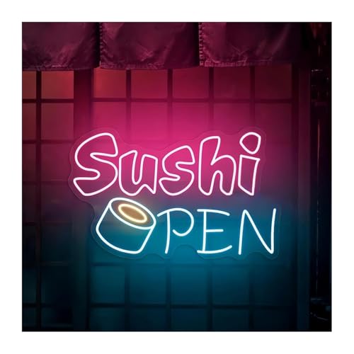 Lumières néon décoratives d'ambiance apaisante pour bar à sushi chic