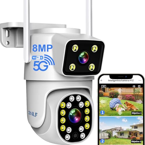 La Mejor Recopilación de Camaras de Seguridad Exterior disponible en línea. 48 2NLF 8MP Cámara de Seguridad Exterior WiFi 5GHz/2.4GHz, Cámara WiFi Exterior con Doble Lente, Visión de 360°, Zoom Digital 10x, Detección de Movimiento, Visión Nocturna a...