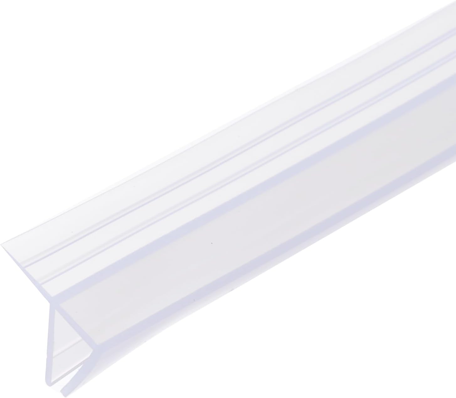 uxcell Shower Door Side Seal, F-Type Shower Door Sweep for 3/8" Glass 86.5" Long Silicone Frameless Glass Door Seal Strip, Stop Shower Leaks, Clear