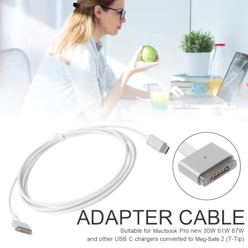 Image of USB Type C to Magnetic MG2 Mgsafe 2 Charging Cable Cord Replacement for Mac-Book Air Pro 45w, 60w, After 2012 Year (not for 85w)