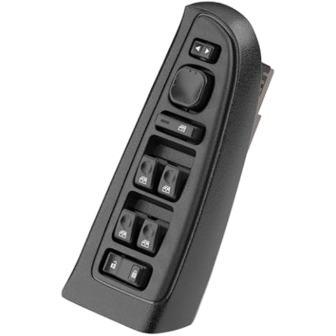 15883323 Front Driver Side Door Lock and Power Window Switch & Black Bezel Cover Fit for 2003-2008 Chevy Avalanche Silverado Suburban Tahoe Cadillac Escalade GMC Yukon Sierra Yukon XL, 901-075 DWS-220 Cover