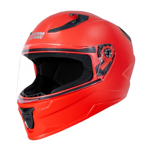 Image of STUDDS Raider Street ISI Certified Full Face Helmet for Men and Women with Clear Visor (Red - L)