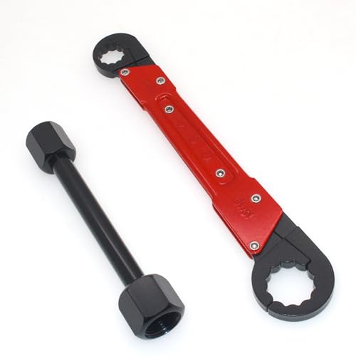 BOSRUIDA Plumbing Angle Wrench, Angle Stop Wrench, 15/16" & " in. & 5/8" & " in. Nuts, 3/8" & " in. & 1/2" & " in. MPT Compression Outlet Threads, CRV Steel, Non-Slip, Anti-Corrosion Coating