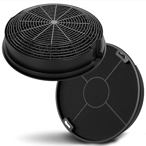 VIOKS Aktivkohlefilter Dunstabzugshaube Filter Rund 2Stk Ersatz für Whirlpool 481248048212 484000008784 Type47 AMC023 MOD47 F00478 C00384662 9029800571 5029296900/8 Kohlefilter Dunstabzugshaube
