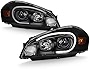 ACANII - For 2006-2013 Chevy Impala 14-16 Limited Black LED Tube Projector Headlights Headlamps Driver & Passenger Side