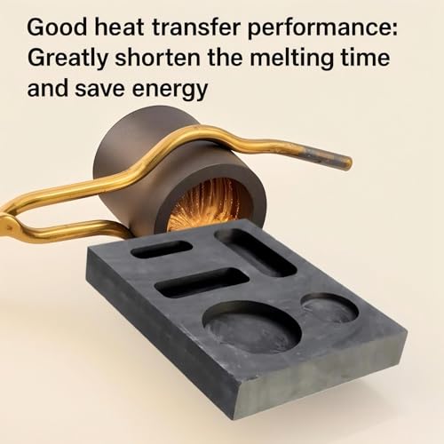 2 Piece MINI Graphite Molds for Casting Gold Silver Aluminum Copper Brass, HOMOMSAE High-Purity Metal Aluminum Copper Brass Melting Refining