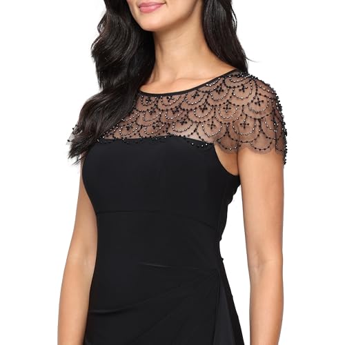 Image of Alex Evenings Women's Long Column Dress with Sweetheart Neck (Petite and Regular)