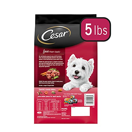 Cesar Small Breed Dry Dog Food Porterhouse Flavor And Spring Vegetables Garnish, 5 Lb. Bag #TOP1