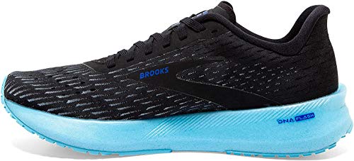 Brooks Hyperion Tempo Sneakers for Men Offers Flexible Cushioning, Breathable Fabric Lining, and Removable Insole Shoes Black Iced Aqua Blue 12 D - Medium