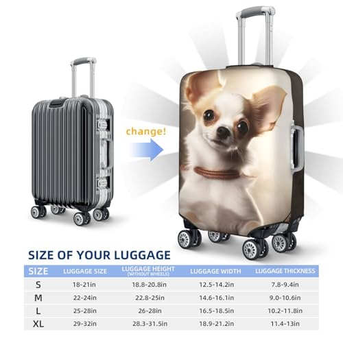 Travel Luggage Cover for Suitcase Elastic Suitcase Protector Cute Chihuahua Suitcase Covers Washable Suitcase Protective Cover Dust-proof Luggage Covers Fit 18-32 Inch Luggage2