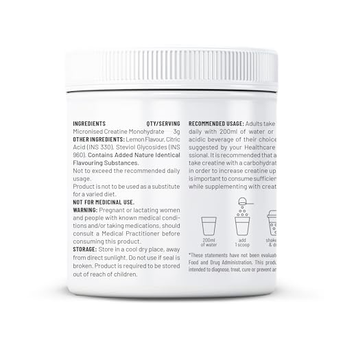 Image of Unived Micronised Creatine Monohydrate Powder - 250g | 100% Pure | Supports Strength, Power & Muscle Recovery (Lemon Citrus)