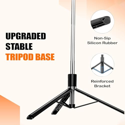 Image of EDNITA E16L Selfie Stick Tripod Stand with Light 67 inch /1.7m, 360 Rotation Grip Handle for Anti Shake Shooting Tripod, Multifunctional Bluetooth Tripod for Mobile Phone Vlogging, Live Stream and Travel