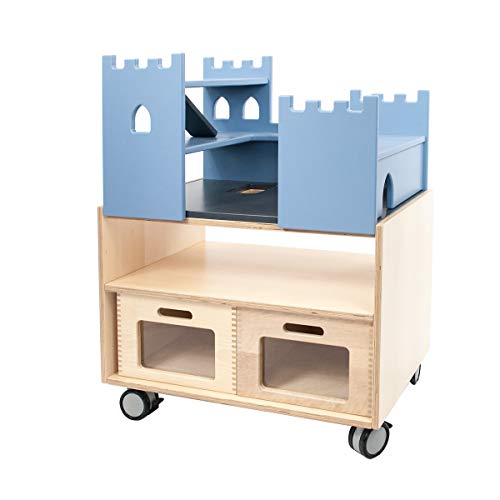 Ehring Markenmöbel Spielburg Konrad (mit Wagen und Kästen) Ritterburg Aufsatz aus Holz mit Schrankwagen für Kinder – Bild 3