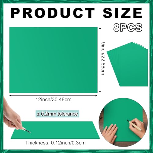 Image of Yeaqee 8 Pcs 9 x 12 Inch Linoleum Blocks for Printmaking Rubber Carving Block Soft Linocut Blocks Large Linoleum Sheet Lino Plates for Engraving Art Project Printmaking Artist Studio Supplies, Green