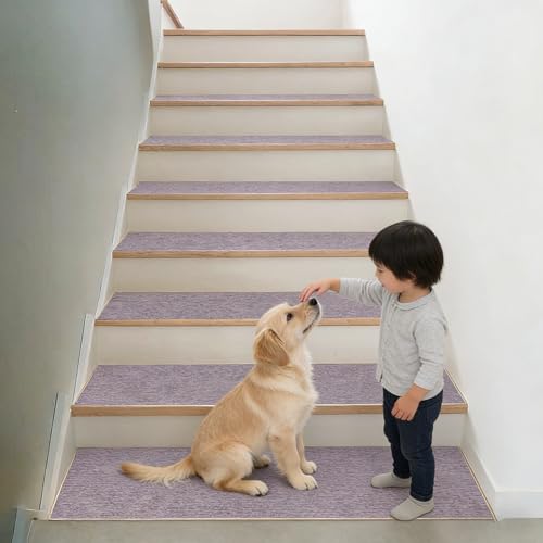 Alfombrillas de escalera autoadhesivas y recortables para proteger un hogar familiar, 5 uds 2
