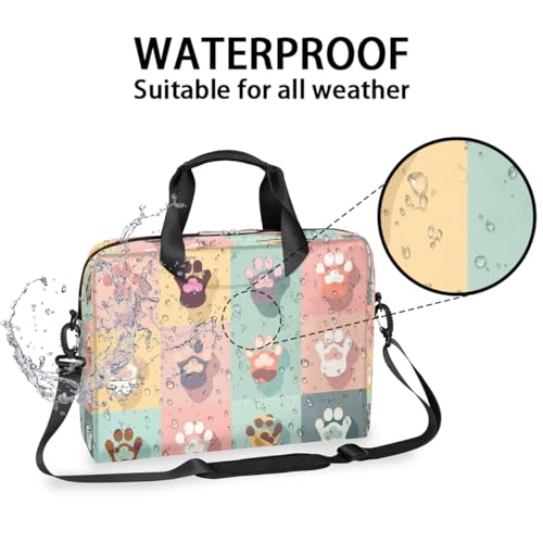 Maletín para laptop estampado con diseño de pata de gato miniatura 2