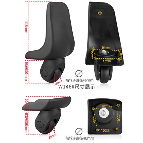 Luggage wheels replacement, Suitcase Wheels,Luggage Wheel, 360 Degree Swivel Mute Repair Replacement Luggage Wheel Suitcase Wheels Parts Spinner (Set of 2 Pairs) (Color : Set of 2 Pairs)(Set of 2 Pair2