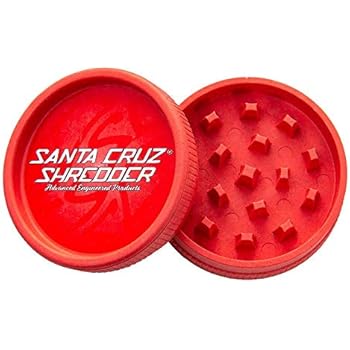 Tool Grinder Santa Cruz Shredder Hemp Grinder for Herbs Knurled Top for Stronger Grip 2-Piece Medium 2.2 (Red)