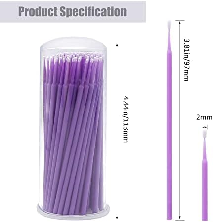 자동차 페인트 칩 수리용 터치업 페인트 브러시 일회용 마이크로 어플리케이터(S:1.5mm, 퍼플)-100개 — 사진 2