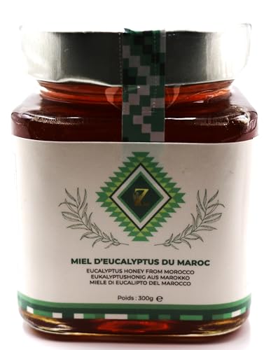 Zayti Miele di eucalipto dal Marocco 300g, 100% naturale, raccolto nella regione di Souss Massa Draa, un miele Raro e unico