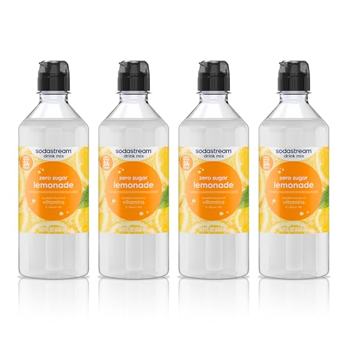 Image of Sodastream Zero Lemonade Drink Mix, New Pour Bottle 14.9 Fl Oz (Pack of 4)