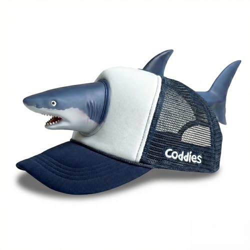 Coddies Shark Hat Funny Shark Trucker Cap with 3D Head Novelty Animal Baseball Hat for Men & Women Fishing Beach Ocean & Gift