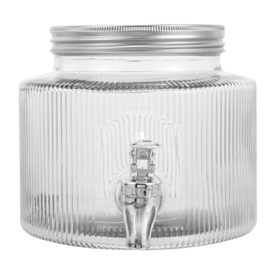 Cabilock Tarro De Cristal Con Grifo. Dispensadores De Bebidas Para Fiestas Tetera Vajilla Para Bebidas Dispensador De Bebidas Tarro De Albañil Bote De Pepinillos Vidrio Líquido Café Blanco