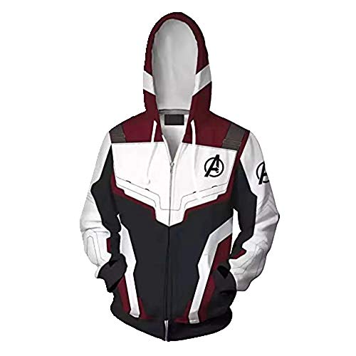 for Men Boys Quantum Iron Man Captain America Hoodies Jacket Superhero The Avengers Endgame Marvel Comics Iron Man Hooded Sweatshirts Merchandise Merch t Shirts Clothes Spiderman Gifts M White
