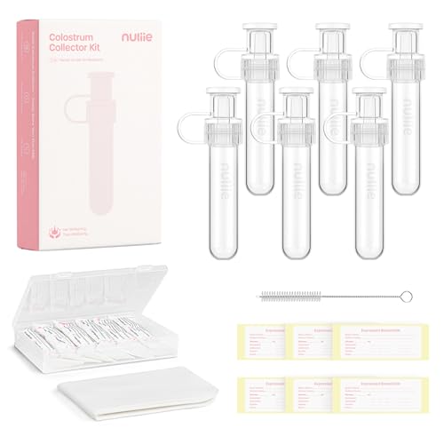 Image of Nuliie Colostrum Collector Kit 7ml/6pcs, Leakproof, Reusable Breast Milk Collector, Heat & Freezer Resistant, BPA-Free, With Cotton Cloth Wipe, Storage Case, Cleaning Brush - Ready-to-Use for Newborns