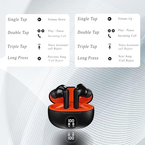 Kratos Cube-v3 Wireless Earbuds Black Black with red - Image 4
