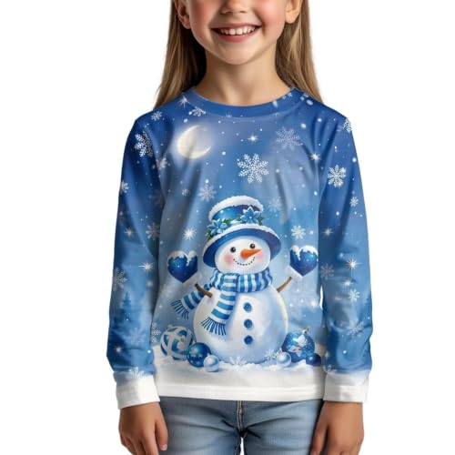 Image of Long Sleeve Shirts for Girls Casual Crewneck Tops Fall Winter Outfits for 3-16 Years Old