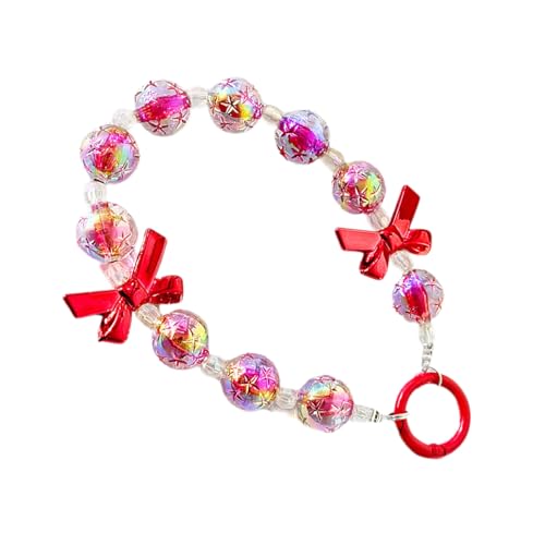 Fascino del Telefono con Perle Colorate Bowknot Staccabile con Cinturini per Antitheft Cinghie per Femminile Ragazza