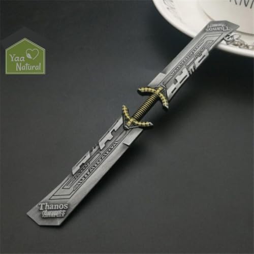 Image of Yaa Catchy Avengers Thanos hand with all Infinity Stone Gauntlet and Double-Bladed Sword KeyChain Key ring best Gift for (Thanos Lovers) Keychains