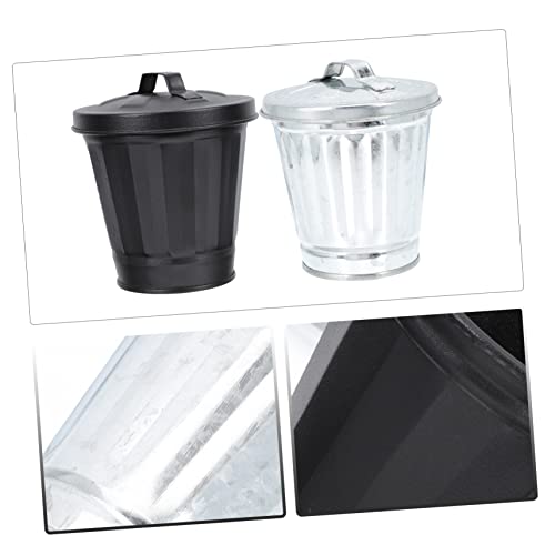Mini caneca de basura rectangular con tapa 2 piezas miniatura 5