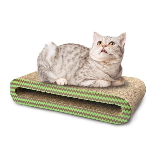PAWISE Cama arranhadora para gatos, almofada de papelão para gatos, tábua de arranhar, sofá para gatos internos, almofada reversível e relaxante para arranhões
