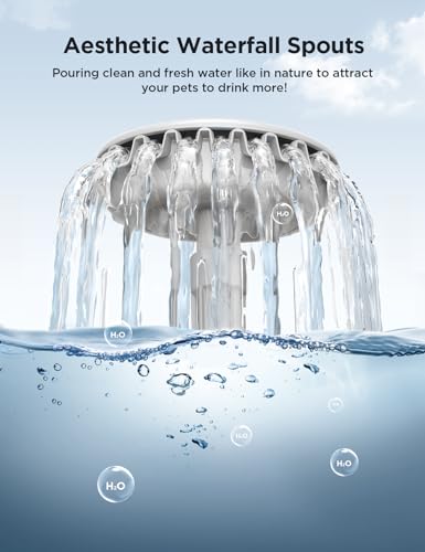 FEELNEEDY Trinkbrunnen für Hunde/Katzen 7L Wasserbrunnen mit led licht, Hundewasserspender 30dB Leise, Geeignet für die Verwendung mit Hunden oder Mehreren Katzen, mit 2 Filters