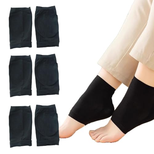 FIMWOLZ Calzini idratanti in gel (3 paia), talloni screpolati e duri, design a dita aperte, morbidosi e traspiranti, comodi, adatti per uomini e donne, alleviare il dolore