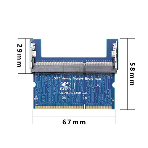 Image of Laptop DDR3 SO-DIMM to Desktop DIMM Memory RAM Adapter,Gelrhonr Desktop PC Memory Cards Converter,1.5v（Reverse） Blue