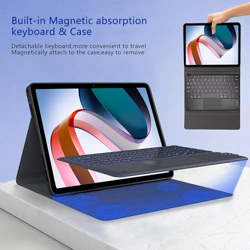 Image of TGK Detachable Bluetooth Keyboard Case for Redmi Pad 10.61 Inch Smart Cover (Black)
