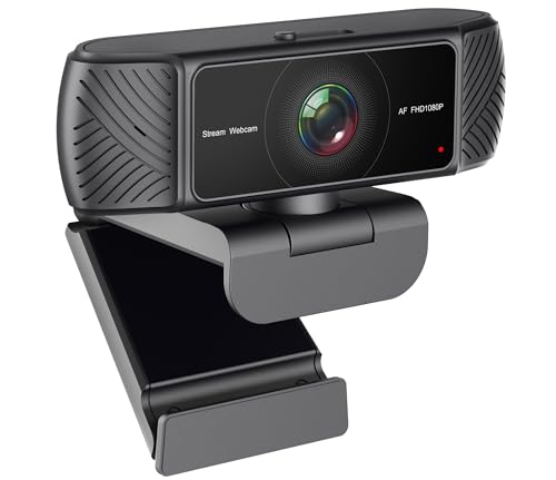 Amdony Streaming Webcam for PC - 1080P HD Webcam with Microphone, Privacy Cover,