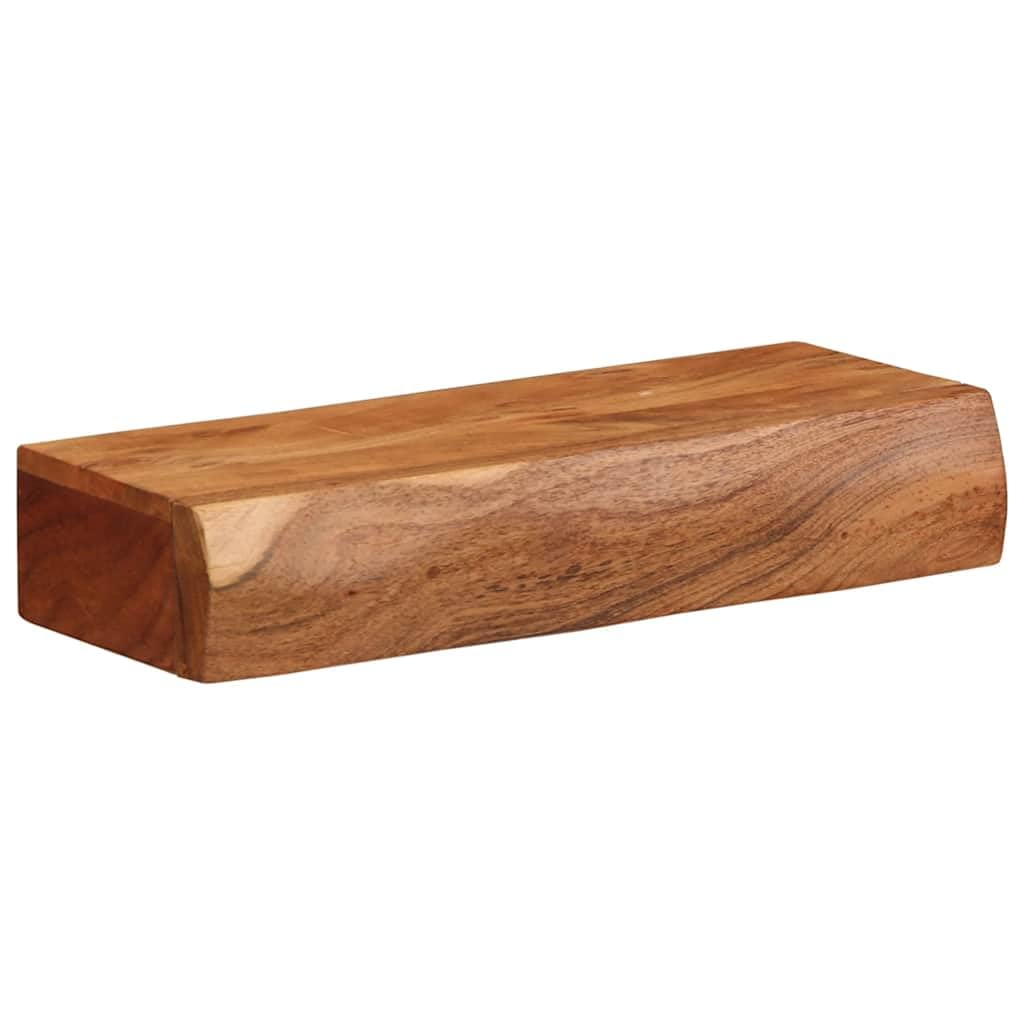Półki ścienne 2 sztuki 40 x 17 x 8 cm lite drewno akacja, solidna pływająca półka do przechowywania i dekoracji, stojak ścienny do organizowania książek