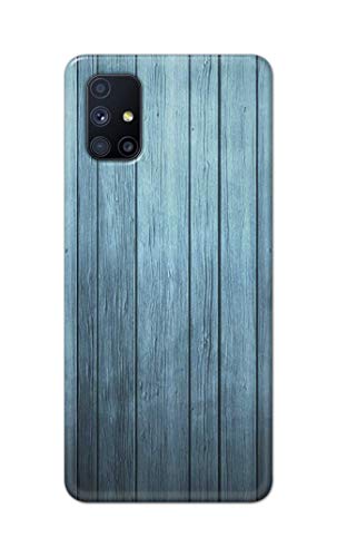 Image of Printed Hard Back Cover Case for Samsung Galaxy M51 Back Cover (Wooden Blue) -702